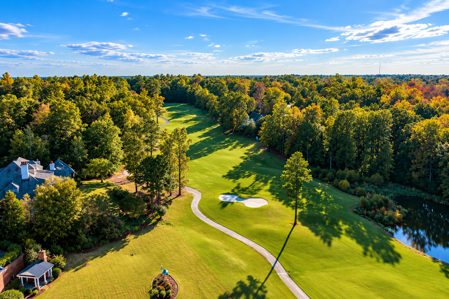 Aerial view of Blackheath golf course at Ford's Colony
